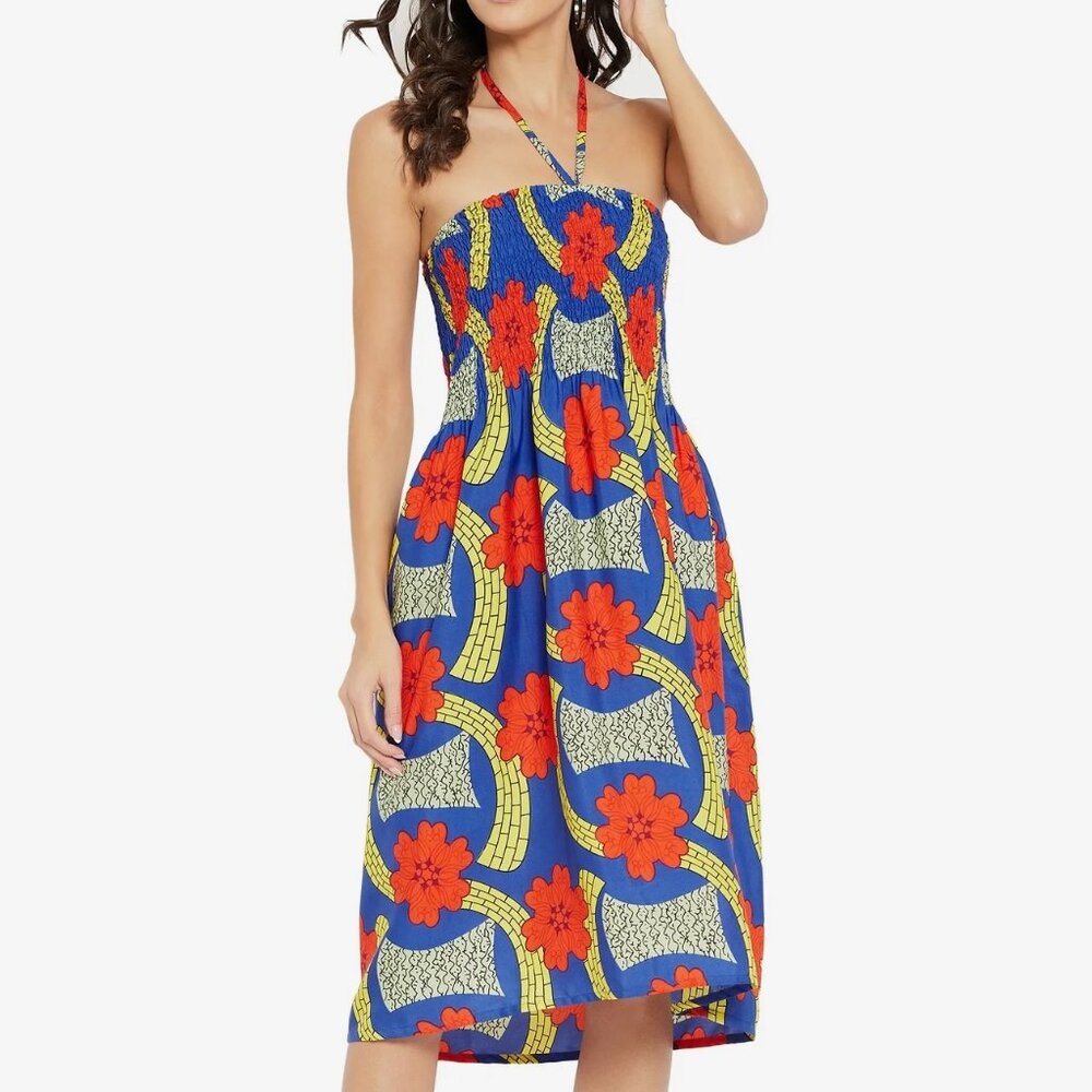 NWT Gypsie Blue Summer Tube Halter Dress‎ Size M